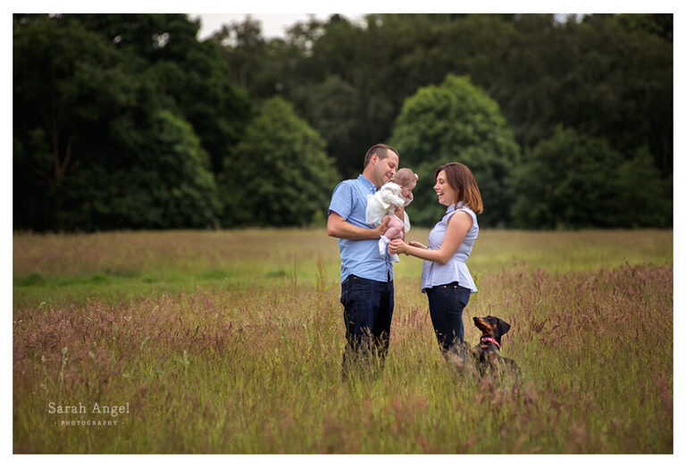 Bring your dog to a family photoshoot in Hampshire