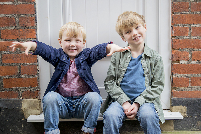 Brothers being silly together for Farnham family snap shot photography tips.