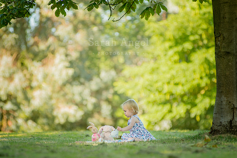 Darcey pouring tea in her beautiful local Surrey park,