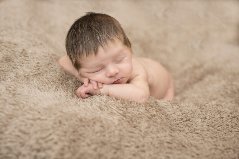 Newborn Freddie pictured here for - How to photograph your newborn baby during Lockdown.  