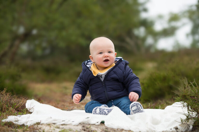 Sitting up at 6 - 10 months old is another good option when choosing the best age for newborn photography and older baby photoshoots